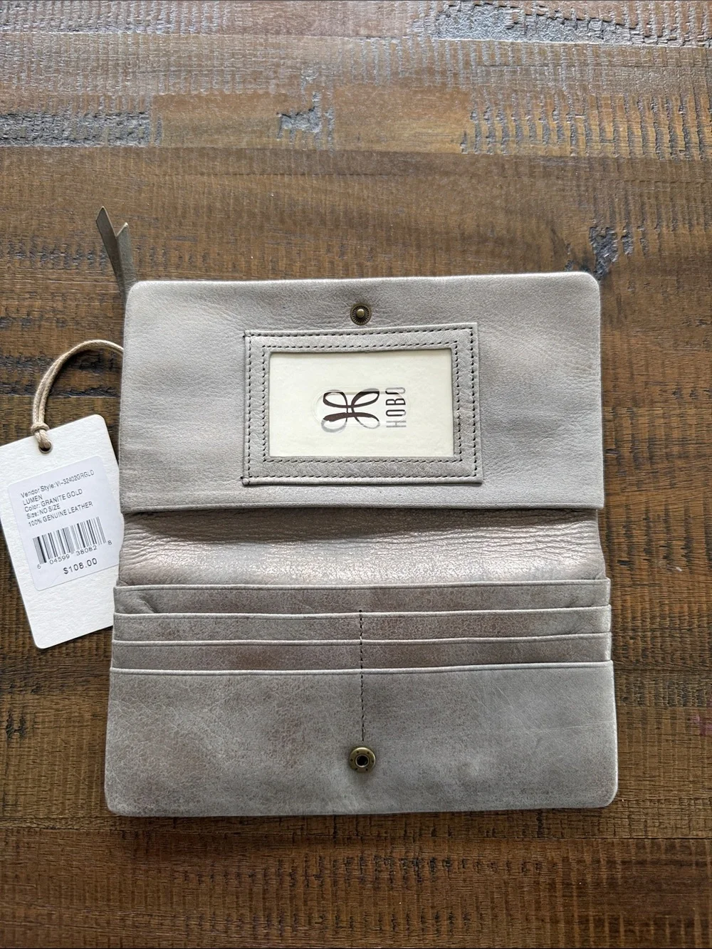 HOBO Taupe wallet in “Granite Gold”